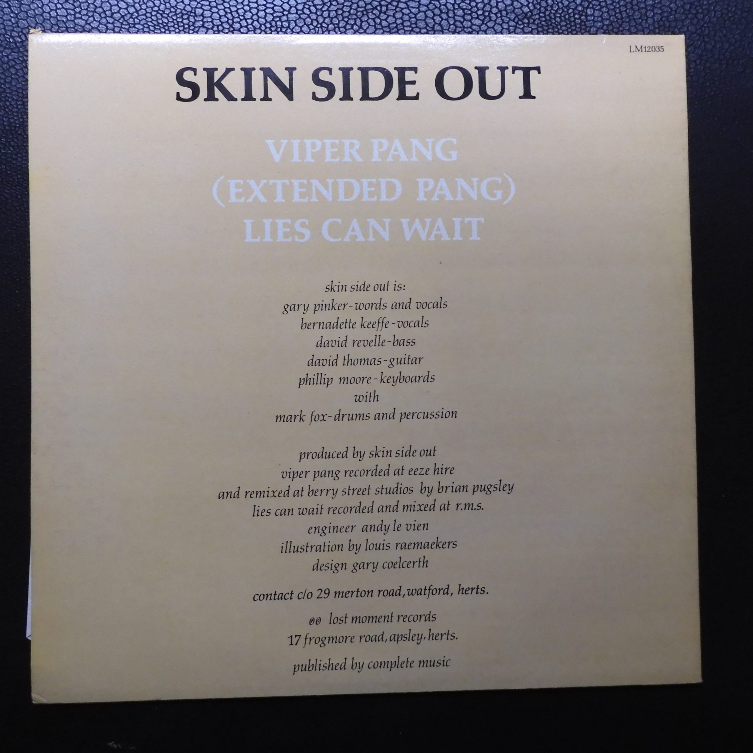 Skin Side Out – Viper Pang / Lies Can Wait - LM12035 - 1985 - Industrial, Experimental. - Image 3